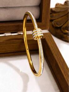 4-In-1 Women's Jewelry Set, 18K Gold Plated Bracelet, Luxury Layered Bracelet, Birthday/New Year/Valentine's Day Gift, Couple/Best Friend Accessories, Multifunctional High-End - Multicolor - View 7