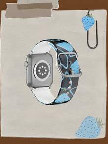 1pc Mutant Blue Strawberry Soft Elastic Breathable Comfortable Replacement Watch Band, Suitable Compatible With Samsung, , Honor Smartwatches, 38mm 40mm 41mm 45mm 44mm 42mm 46mm 49mm, Fashionable Casual Multi-Color Silicone Watch Band Compatible With Apple Watch Ultra SE/11/10/9/8/7/6/5/4/3/2/1 - Multicolor - View 2