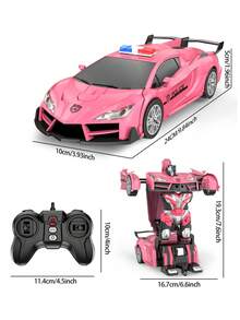 1pc 2.4GHz Transformable Remote Control Car, Transforming RC Robot Car, One-Key Transformation 360° Rotation And Drift Car Toy Gift, Suitable For 3-5, 4-7, 8-12 Years Old Boys, Birthday Gift, New Year Gift, Gift Exchange, Easter Gift - Multicolor - View 6