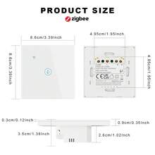 1PC/2PCS Zigbee Smart Wall Power Switch 40A 8000W Water Heater Touch Switch, Tempered Glass Panel, App Remote Control, Voice Control, Timer Countdown, Group Sharing, Backlight Indicator For Bathroom Kitchen Smart Home, ZigBee Gateway Required - Multicolor - View 4