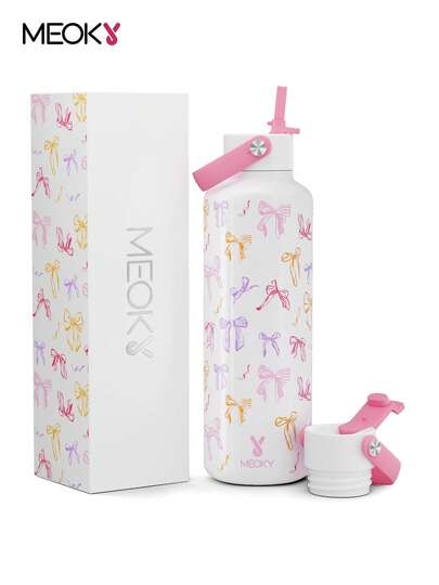 Meoky 24 Oz Insulated Tumbler With 2 Spout Lid And Straw, Insulated Cup, Keep Cold 24H, Leak-Proof, Insulated Coffee Mug Stainless Steel Travel Mug, Double Wall Stainless Steel Sports Water Bottle For Sports, Gym, Travel, And School