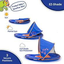 Kids Swimming Equipment Sets - Royal/Orange Baby Float W/Canopy - View 9