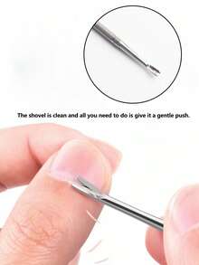 1pc Double-Ended Silver Cuticle Pusher & Nail File Tool, Suitable For Men And Women - Multicolor - View 2