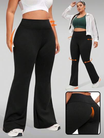1pc Plus Size Casual Pants, Slimming Waist Design, Versatile For Leisure, Sports, Yoga, All Season Wear