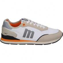 MTNG | Baskets décontractées pour homme Mustang Joggo Classic – Chaussures de sport bleu marine avec détails verts – Baskets à lacets – Semelle intérieure Starfit – Vegan – Confortables et polyvalentes – Modèle 84859 - Blanc - Voir 1