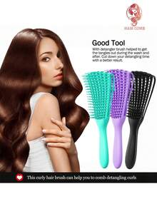 1/3/5件套喷雾瓶梳子套装，包含1个喷雾瓶、1把8齿防静电梳、1把尖尾梳、1把眉刷和1把蓬松梳。男女通用梳子，适用于干湿两用卷发，轻松梳理打结的头发，适合粗细发质，也可用于化妆。5件套混色套装，浴室造型套装，返校必备。 - 均碼 - 查看 10