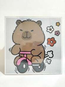 Kits De Pintura Diamantes De Capibara Diy 30x30+20x20 - Blanco bicicleta - Ver 1