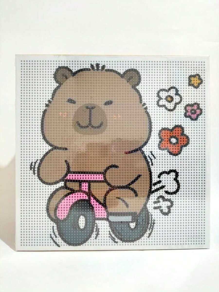 Kits De Pintura Diamantes De Capibara Diy 30x30+20x20 - Blanco bicicleta - Ver 1