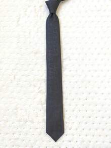 Men's Slim 3D Tie With Glitter, Slim (6cm), Casual Fabric. - Black - View 2