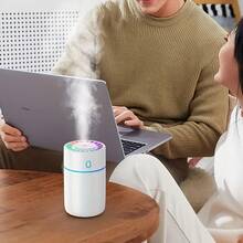 1pc Colorful Mini Humidifier, Two-In-One Smart Car Humidifier And Aroma Lamp, USB Powered, Equipped With Seven-Color Ambient Light, Car Air Freshener, Portable Essential Oil Diffuser, Suitable For Various Occasions. - Multicolor - View 2