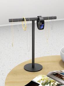 1pc Square T-Shaped Hand Towel Rack, Double-Heavy Bottom Seat - Independent Modern Bathroom Japanese Kitchen Hair Hand Towel Rack, Space-Saving Table Organizer Rack, Suitable Hand Towel Rack, Necklace Etc. Rack, Matching Small Space - Multicolor - View 9