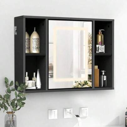 Espejo Con Touch Luz Led 3modo Con Organizador De Baño 40x60