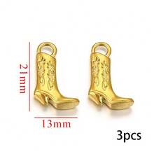 3 Pcs 304 Stainless Steel Boot Pendant Shoe Pendant Plated 18K Gold DIY Bracelet Necklace Bag Pendant Pendant - Multicolor - View 13