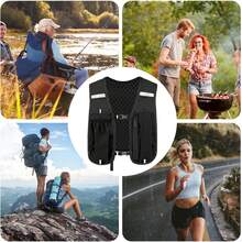 1pc Women's Lightweight Sports Vest, Multi-Functional Storage Design, Night Running Backpack, Sports With Reflective Strips, Breathable And Lightweight, Suitable For Cycling, Running, Hiking, Climbing And Other Outdoor Activities - Multicolor - View 10