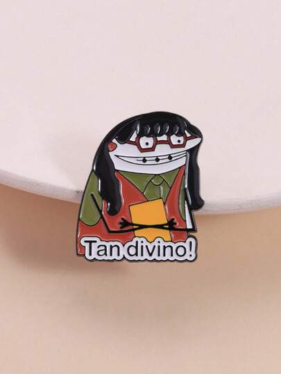 1 st. Humoristisk social isbrytarstil-nål tecknad flicka överdrivet uttryck färgkrock outfit tema-nål för unga par rolig visning och konversation interaktionsscen