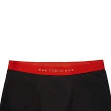 LI-NING Men's Boxer Briefs, Chinese New Year Lucky Red Dragon Print Cotton Underwear with "Daily Fortune" Waistband - 黑色 - 查看 7