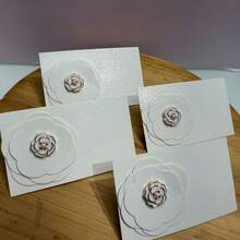 4pcs Reusable Signature Cards With 1 Gold And 1 Silver Metal Holders, Suitable For Birthday Parties, Seating Cards, And Drink Menu Cards - White - View 8