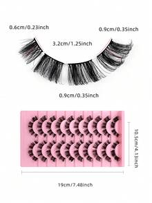 80pcs D-Curl Fluffy & Natural Looking Russian Volume Eyelashes, Segmented Lash Extension, Comes With Glue, Thick & Dramatic Elegant Style, DIY Home Use, Fashionable & Beautiful Eyelashes - D - View 3