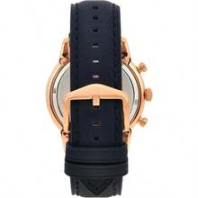 Fossil 男士石英皮革三针腕表，不锈钢表壳/防刮玻璃 FS5436 - 藍色 - 查看 4