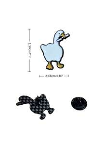 eyekan Cartoon Goose Game Game Big Goose Brooch Enamel White Goose Badge All-Match Clothing Accessories - Multicolor - View 4