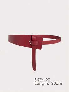 1pc Women's Versatile Waist Belt, Soft & Fashionable Knotted Wide Waist Cincher For Coats & Dresses - Diagonal Knot Waist Belt - View 9