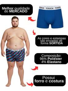 Set Of 10 Men's Plus Size Microfiber Boxer Briefs (Extra Large) - 各種各樣的 - 查看 4