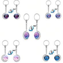 K-POP  Stainless Steel Keychain - Cute Cartoon Moon Design, Durable Iron Alloy Material, Suitable For Holidays And Reward Gifts - Multicolor - View 2