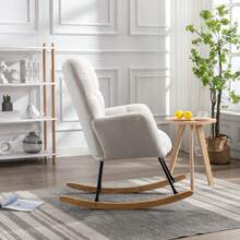 Modern Teddy Armchair For Living Room And Bedroom, White, Light Grey. - White - View 5