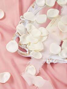 1000片人造丝玫瑰花瓣，适用于婚礼、红色玫瑰花瓣、玫瑰花瓣装饰、永生玫瑰花瓣、求婚玫瑰花瓣、浪漫婚礼装饰（适合情侣和新婚夫妇）、礼盒填充物、浪漫烛光走道装饰、婚礼走道花瓣、婚礼装饰、派对花瓣、烛光派对玫瑰 - 米色 - 查看 5