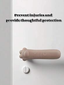 Protège-poignée de porte en silicone doux - Protecteur de poignée de porte en forme de griffe de chat en silicone mignon / Protecteur et couvre- pour poignée de porte, gants de poignée de porte pour enfants, bébé, articles mignons - Taille Unique - Voir 3