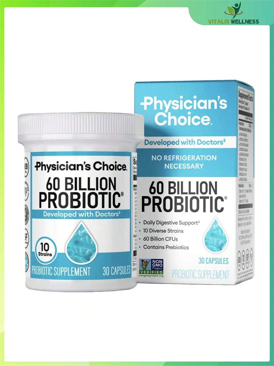 Physician's Choice 60 Billion Probiotic With OrganicPrebiotics & 10 Unique Strains-Daily Lmmune, Digestive& Gut Health Support For Men And Women(30ct) - 1Bottles - 查看 1