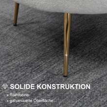 Reclining Shell-Shaped Armchair With Metal Legs, Polar-Look Dressing Chair, For Bedroom Or Living Room, White - White - View 6