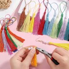 100/50/20 件手工软工艺小流苏吊坠，珠宝 DIY，吊坠饰物，流苏吊坠，适用于珠宝制作，DIY 工艺品，书签，窗帘装饰，节日装饰，颜色随机 - 彩色 - 查看 3