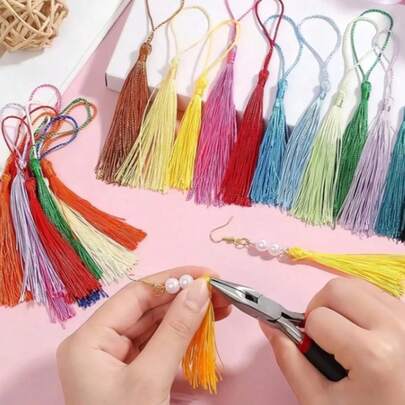 100/50/20pcs Handmade Soft Craft Small Tassel Pendants, Jewelry DIY, Pendant Charms, Tassel Pendants, Suitable For Jewelry Making, DIY Crafts, Bookmarks, Curtain Decoration, Holiday Decoration, Random Colors