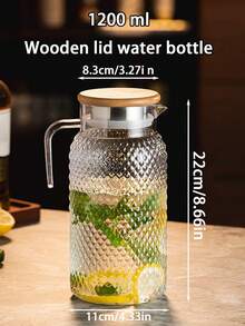 1pc Large Capacity Water Pitcher With Lid And Handle, Hammered Texture, Suitable For Juice, Herbal Tea, Milk, Hot And Cold Beverages, Great For Kitchen, Dining Room, Hotel, Picnic And More - Multicolor - View 16