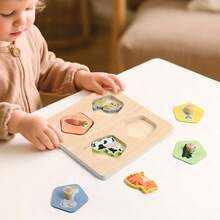 1pc Wooden Mushroom Peg Cartoon Inlay Board Toy, Small Animal Feeding Matching Grab Board Game, Suitable For Children 12m+ - Multicolor - View 8