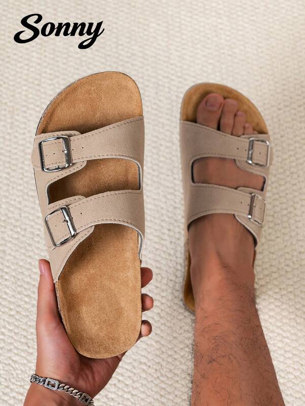 صندل رجالي مريح عتيق مفتوح من الأمام - قابل للتنفس، مانع للانزلاق، بنعل من مادة PVC متينة، تصميم مزدوج قابل للتعديل، أحذية مشي رجالية مريحة - مناسبة للاستخدام الداخلي والخارجي