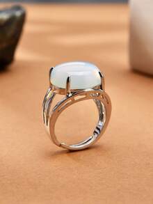 1pc Natural Crystal & Stone Open Ring, Suitable For Daily Wear By Men And Women - Multicolor - View 14