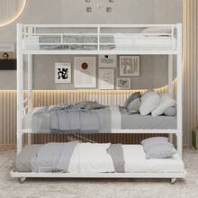 Kids Bed Frames, Headboards & Footboards - White + Iron + Bedroom - View 10
