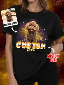 Customized Pet Shirts, Retro 90s Pattern Shirts, Dog Shirts, Customized Rap Dog T-Shirts, Customized 90s Shirts, Personalized T-Shirts - Black - View 2
