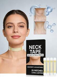 Instant Firming Neck Tape - Lifting Firming Enhance Skin Elasticity Reduce Sagging Skin Fade Fine Lines Anti-Wrinkle Improve Skin's Smoother Invisible Easy Wear - 20 Patches/Box - Neck Tape - View 2