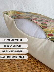 2件装波西米亚风活力花卉图案春季花卉波西米亚抱枕套，几何印花波西米亚靠垫套，复古亚麻质感，畅销款，隐形拉链，可机洗，家居装饰抱枕套，适用于沙发、客厅、卧室，不含枕芯 - 彩色 - 查看 9