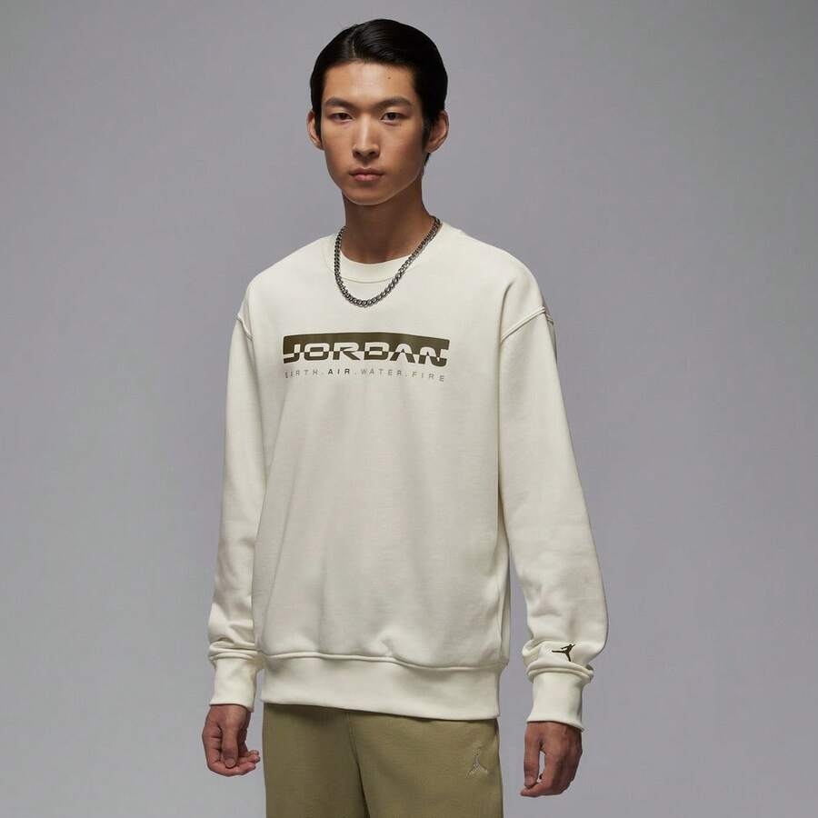Jordan 男士 AS BRK HM FLC CREW LB 针织圆领卫衣 IQ2978-133 - 米色 - 查看 1