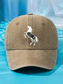 Șapcă de baseball personalizată pentru femei, cu imprimeu de cai și stele negre, mărime reglabilă, casual, la modă, stil învechit, potrivită pentru asortare zilnică, călătorii, plajă, petrecere, pescuit, cadou - Calul Lunii Stelare - Vizualizare 21