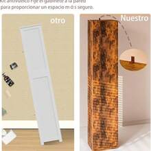 CY 32*30*182CM Estante Organizador Alacenas Para Cocina Mueble Organizador Alacenas Para Despensa Espacio de Almacenamiento Cinco Niveles Con Puerta de Vidrio El Tamaño es 32*30*182CM - Negro opaco - Ver 6