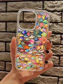 Colorful Fish-Themed Transparent TPU Phone Case With An Ocean Aesthetic. Compatible With IPhone 17, 17 Air, 17 Pro, 17 Pro Max, 16, 15, 14, 13, 12, 11, Pro, Max, X, XS, And Plus. It's A Thoughtful Birthday Gift For Girlfriends, Boyfriends, And Friends. - 無色 - 查看 3