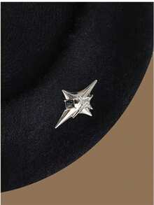 1顶男女通用贝雷帽，情侣款 - 黑色 - 查看 2