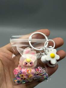 1pc Classic 3-Year-Old Rabbit Plush Doll Series PVC Decoration, Featuring Exquisite Floral Keychain And Glitter Transparent Protective Bag, Lightweight And Portable, Ideal As New Year, Thanksgiving, Christmas, And Other Holiday Limited Edition Gifts, Party Favors, And Family Gathering Presents - Multicolor - View 21