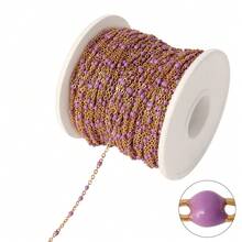 Dây chuyền hạt thép không gỉ 100cm, dây chuyền hạt nhựa nhiều màu sắc phong cách Bohemian, dây chuyền tráng men để làm trang sức DIY và phụ kiện vòng cổ. - Chuỗi tự làm - Xem 25