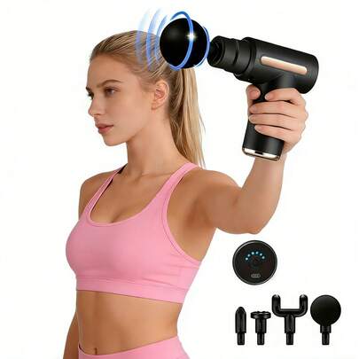 LEVIATECH Valentine's Day Gift: LED Display Mini Massage Gun - 6 Adjustable Vibration Speeds, Durable Muscle Massager, Ideal For Gym, Yoga, Pilates And Home Use, Perfect Gift For Him/Her